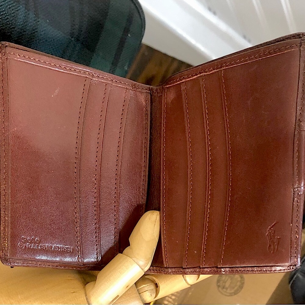 RALPH LAUREN Black Watch Coated Canvas Leather Bifold Wallet - Picture 11 of 17